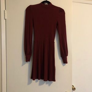 Reformation Burgandy Mock Neck Mini